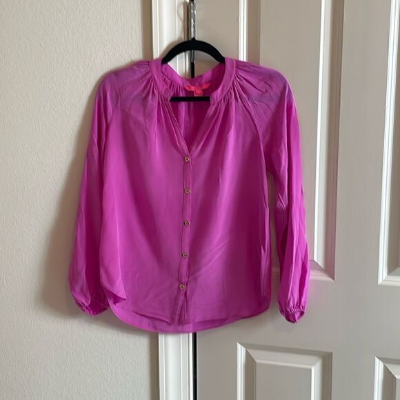 Lilly Pulitzer Saige Long Sleeve Silk Top - Picture 3 of 4